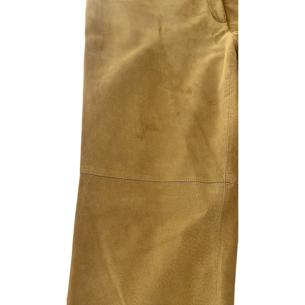 Co & Eddy Mustard Yellow Genuine Suede Leather Pants Size 8 Vintage Style - Picture 5 of 11